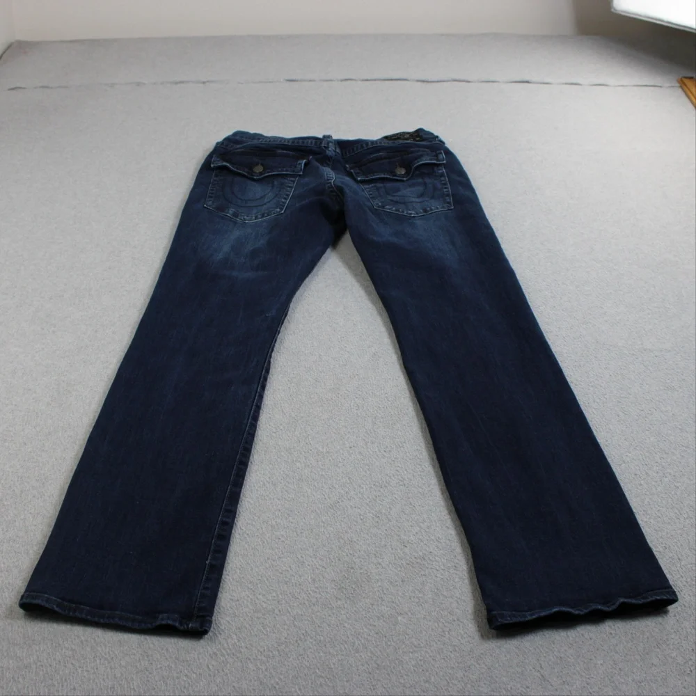 True Religion Ricky Relaxed Straight Jean Men 32x34 Dark Wash Blue Denim 90s Y2K